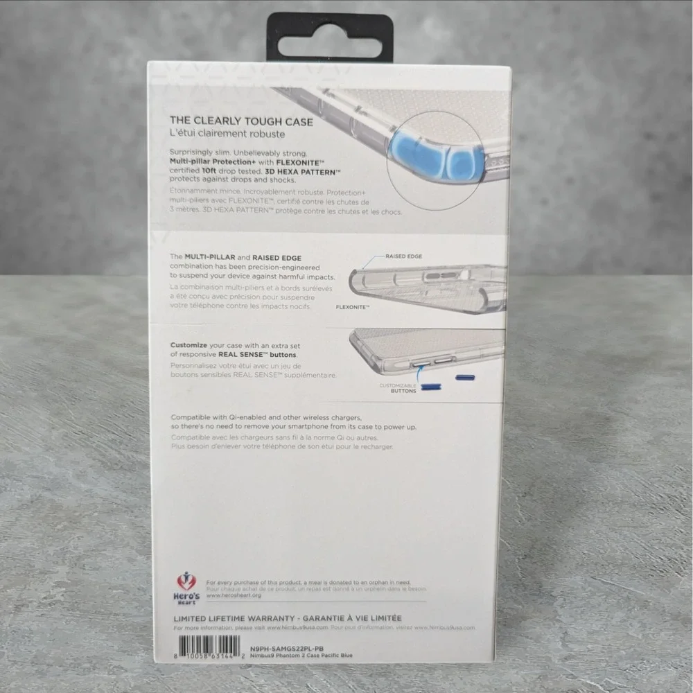 Nimbus9 Phantom 2 Case for Samsung Galaxy S22+ 5G 3D Hexa Blue See Descript W6